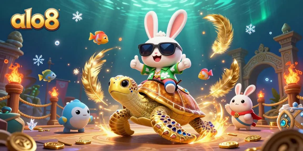 Spin the reels and experience the excitement of alo8's vibrant gaming world with an enchanting 3D illustration.