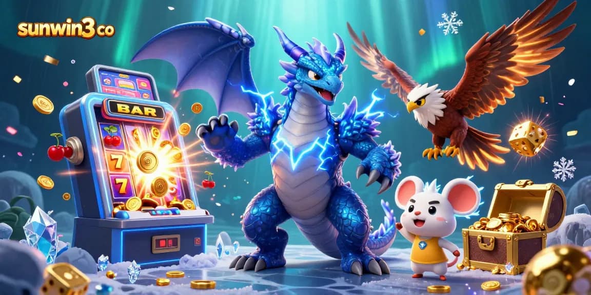 Experience thrilling jackpots at sunwin3 co with vibrant 3D animations, slot machines, and entertaining casino elements.