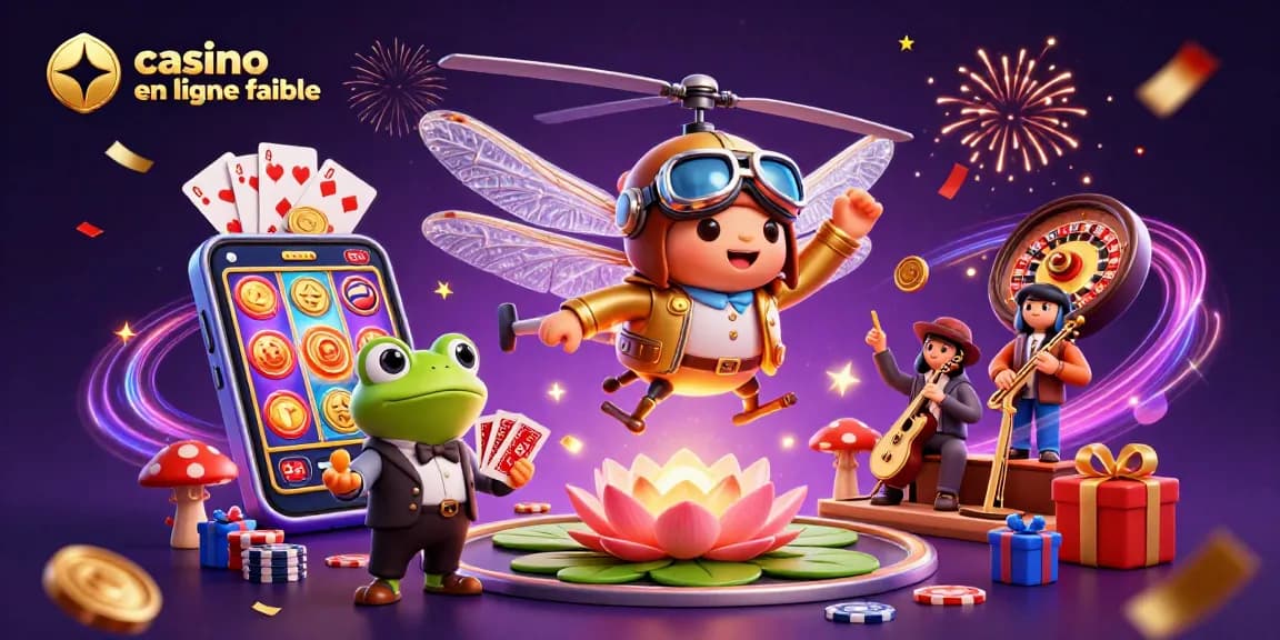 Jouez au casino en ligne fiable avec des jeux captivants et des croupiers animés dans cette illustration dynamique.