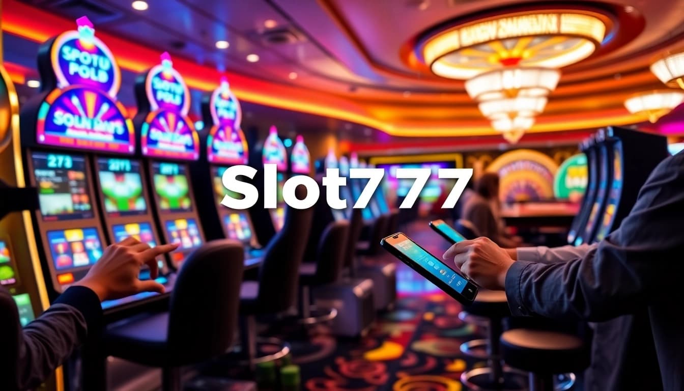 Experience the thrill of winning at Slot777 with vibrant slot machines and engaged players.
