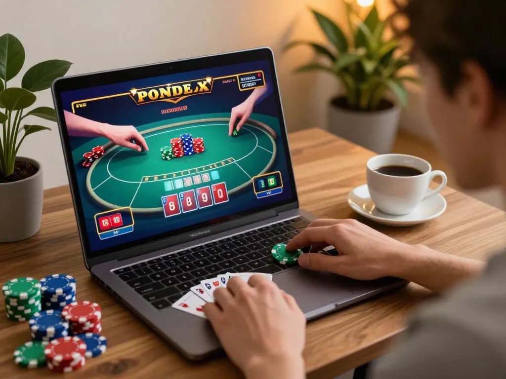 Engage in a 789 poker game at home with strategic betting on your laptop.