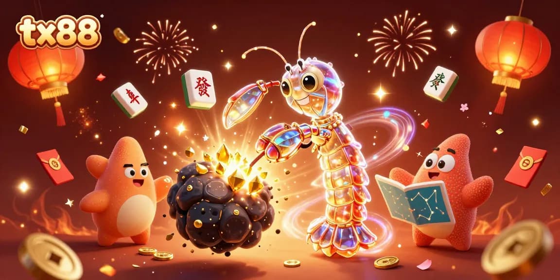 Engage in thrilling gameplay with tx88 as the galactic samurai mantis shrimp bursts through an asteroid.