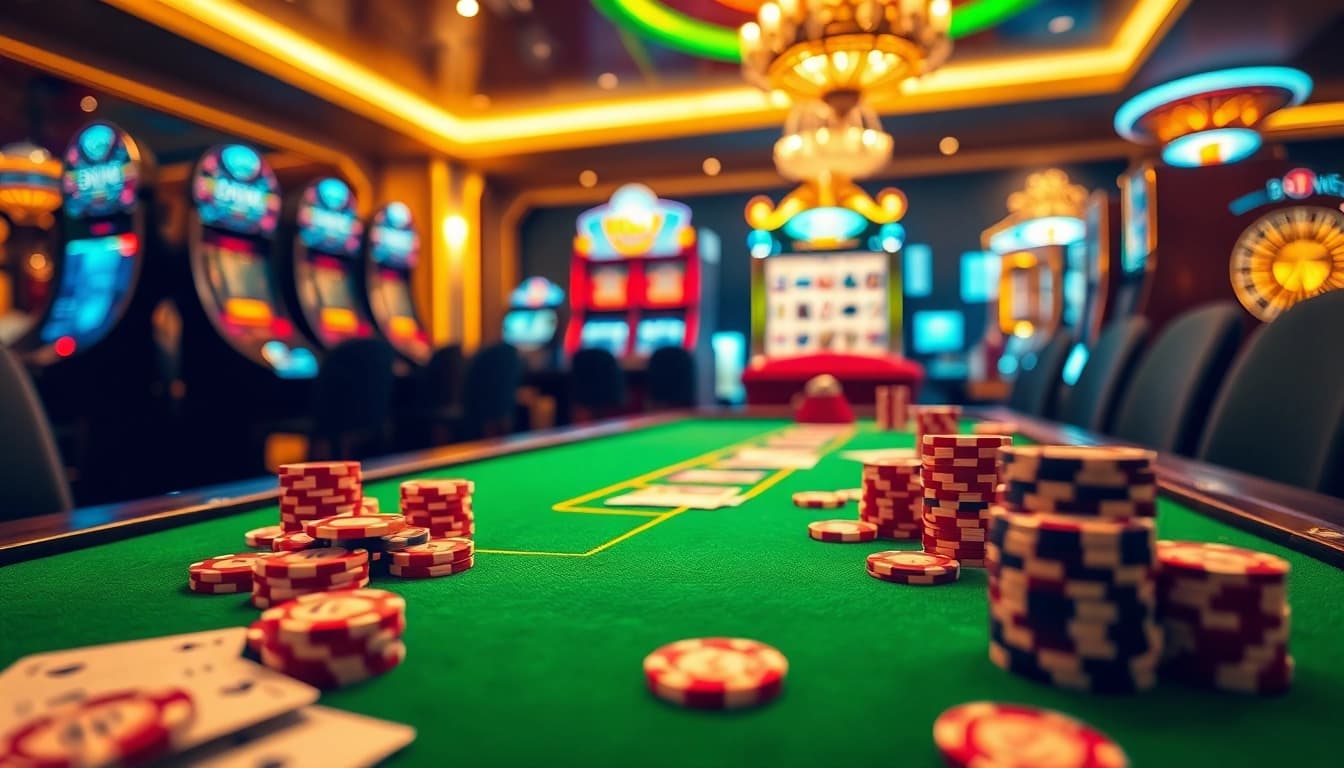 Engaging casino scene showcasing excitement and professionalism at 33win com gaming tables.