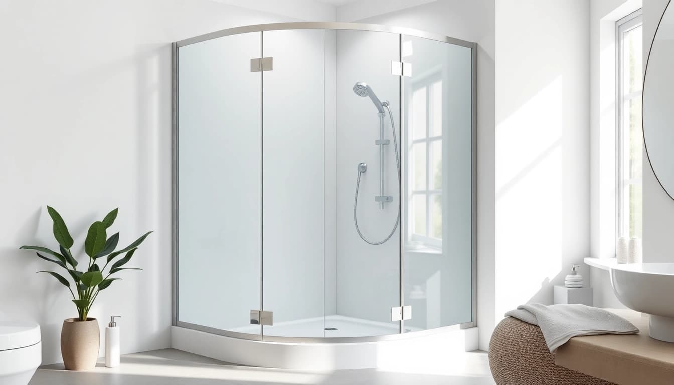 Moderne duschkabine 80x80 eckeinstieg in stilvollem Badezimmer mit eleganten Akzenten.