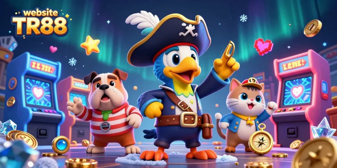 Experience the thrill of gaming and betting on website TR88 with vibrant casino characters and rich visuals.