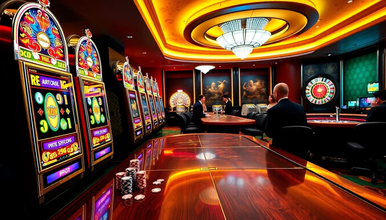 Experience thrilling gameplay at idnslot casino with vibrant slot machines and engaging players.