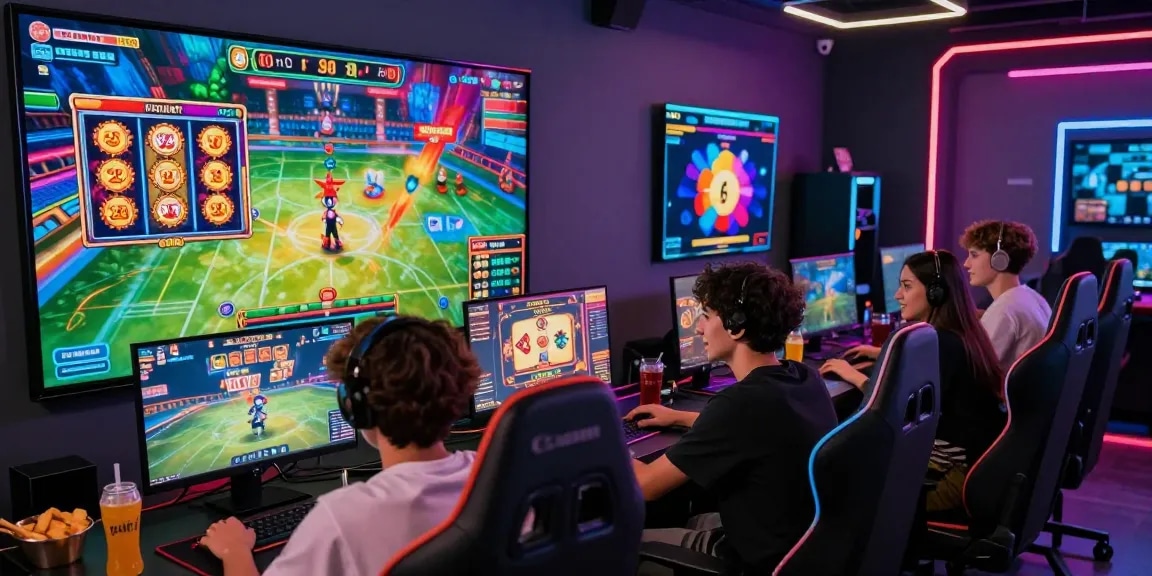 Friends enjoying an exciting gaming experience with go99 in a vibrant online gaming setup.