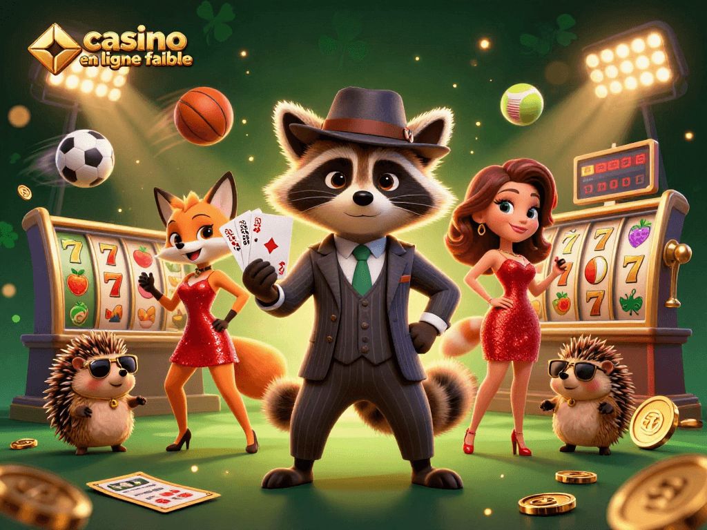 Visiter les casinos en ligne fiables avec une illustration dynamique de personnages jouant aux machines à sous.