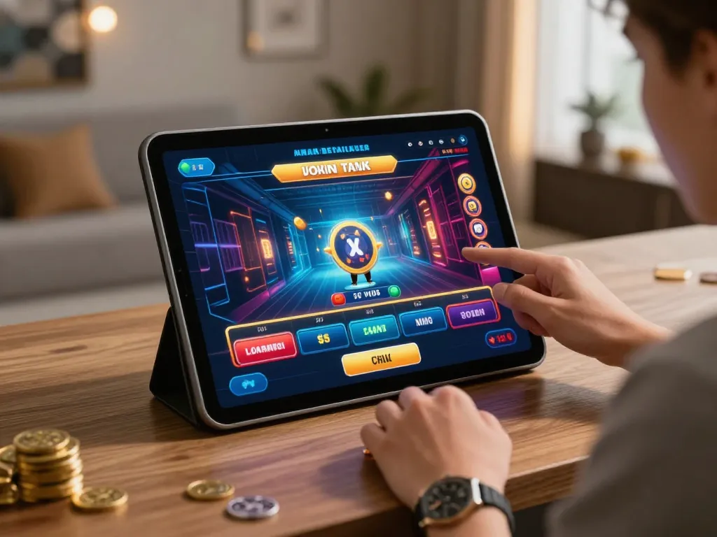 TAYA777 GCash user enjoying seamless online gaming experience with tablet in modern setup.