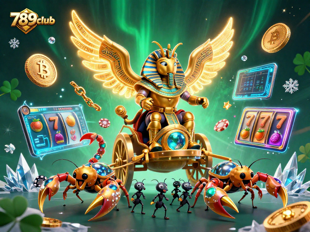 Experience the thrill of winning at 789club with a captivating 3D casino illustration showcasing exciting game elements.