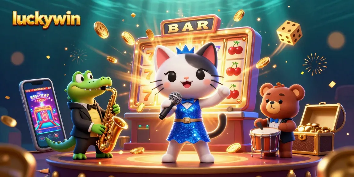 Engage in winning experiences at luckywin with vibrant casino action in a colorful 3D illustration.