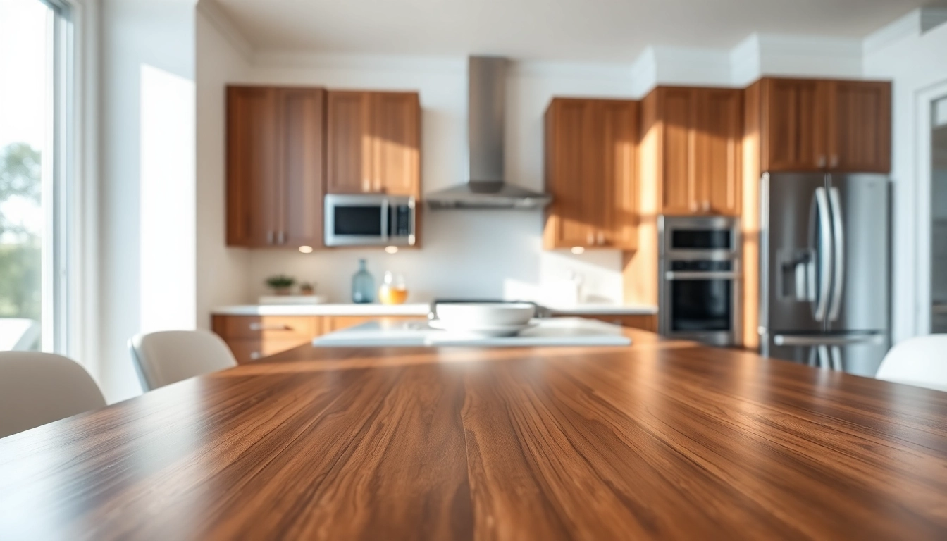 Cabinet Refacing Clearwater FL - Stunning walnut kitchen cabinets enhancing a modern living space.