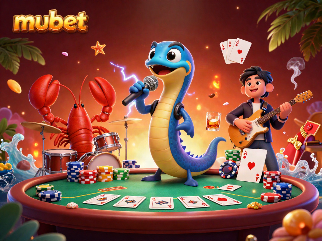Engage in gameplay at mubet's vibrant underwater casino featuring electric eel DJ.