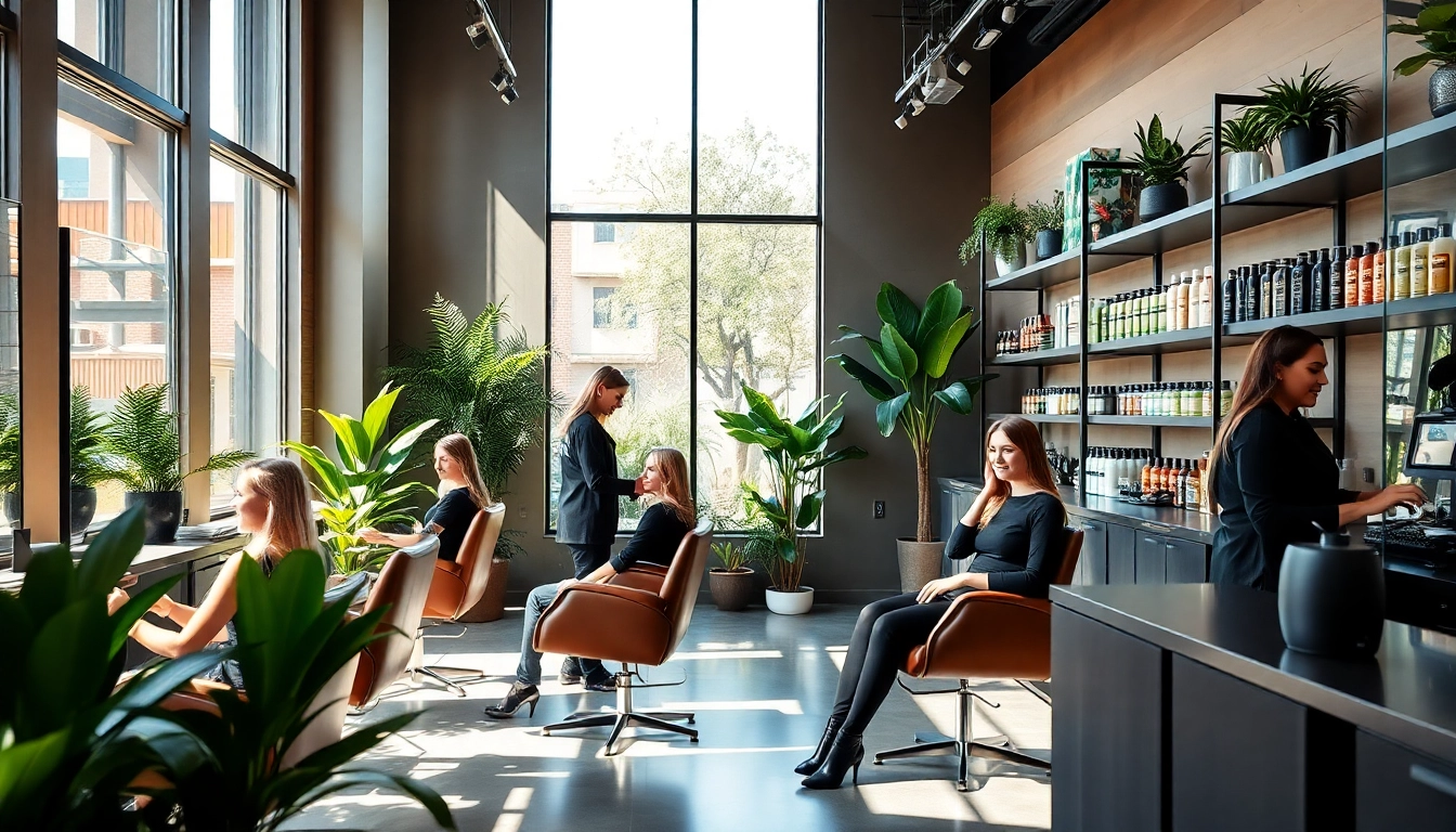 Experience luxury at hair salons san diego with skilled stylists creating stunning hair transformations in a bright, welcoming salon environment.
