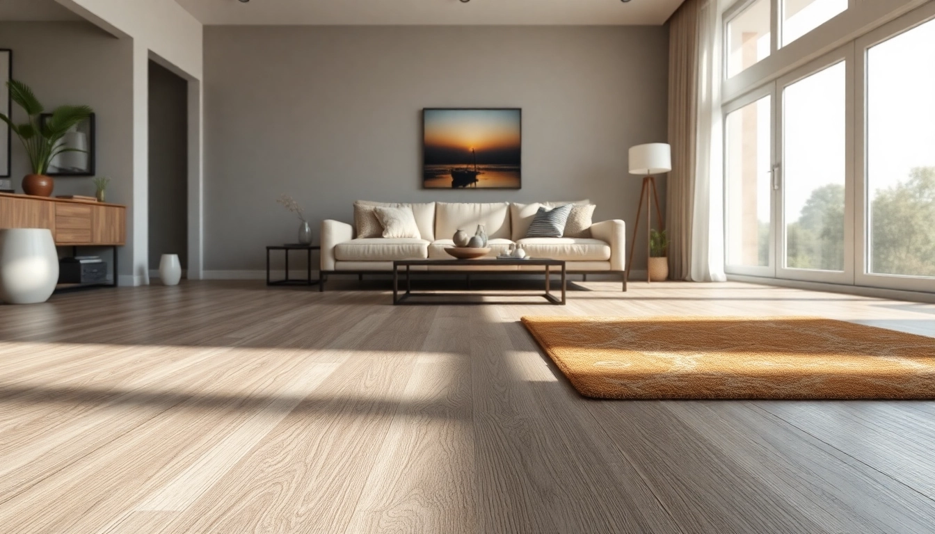 Enhance your space with beautiful flooring near me, featuring luxurious vinyl in a stylish living room.