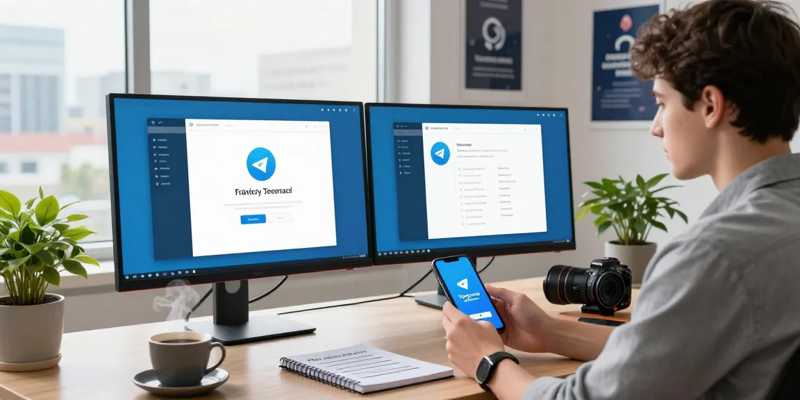 Experience seamless communication with Telegram Download on a modern workspace setup.