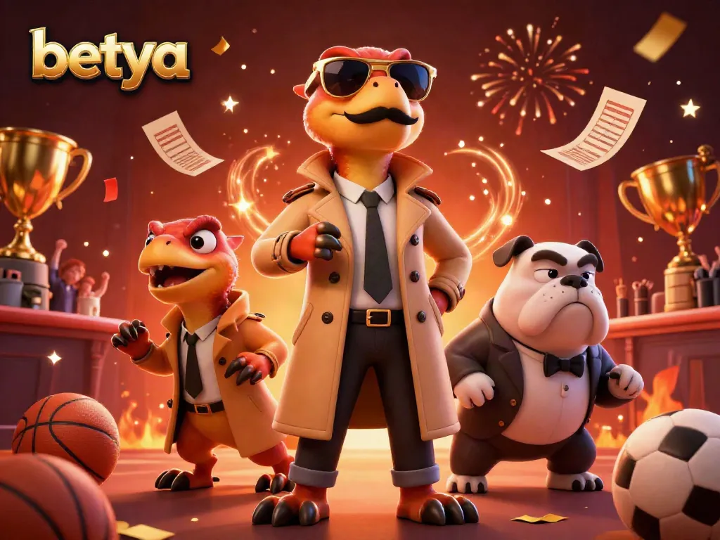 Experience thrilling sports betting action at Betya with 3D raptors and dynamic casino elements.
