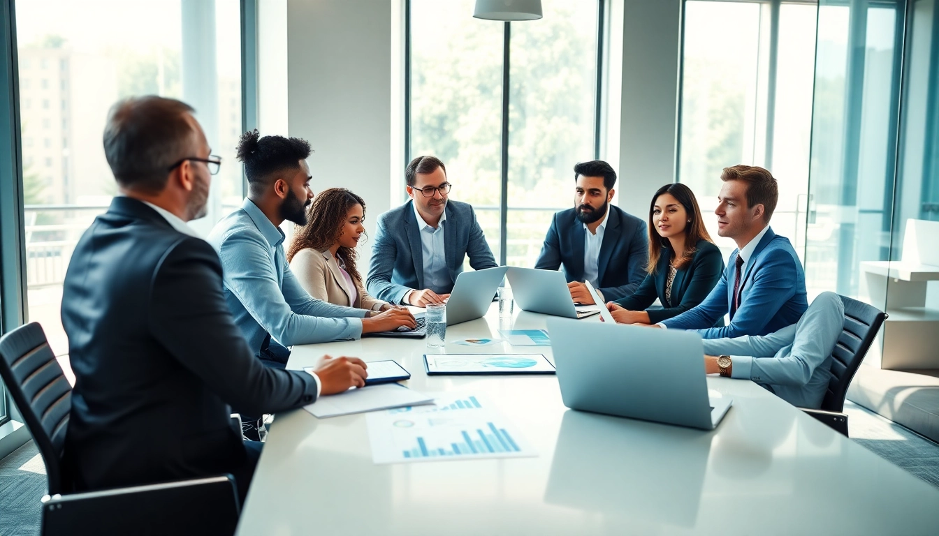Engaged discussion on pre-post award compliance in a modern office setting.