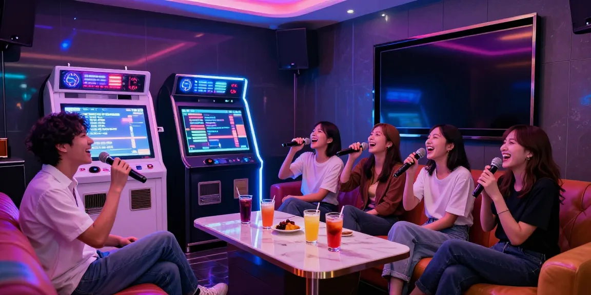 강남 달토의 화려한 노래방에서 친구들과 즐거운 시간을 보내는 장면