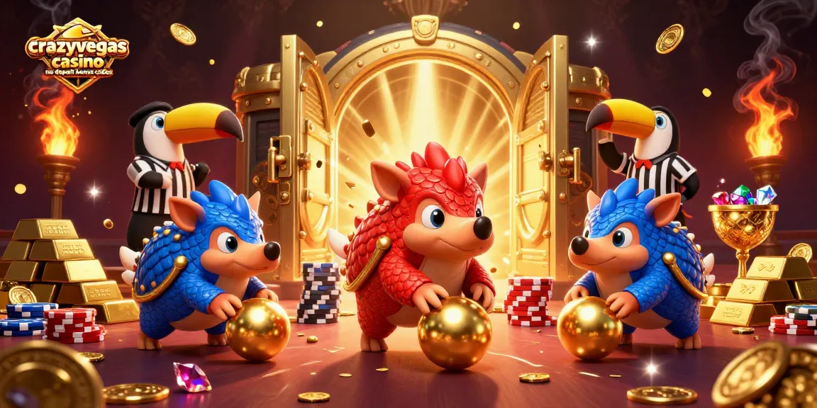 Engage with crazyvegas casino no deposit bonus codes as pangolins battle through poker chips in a vibrant casino scene.