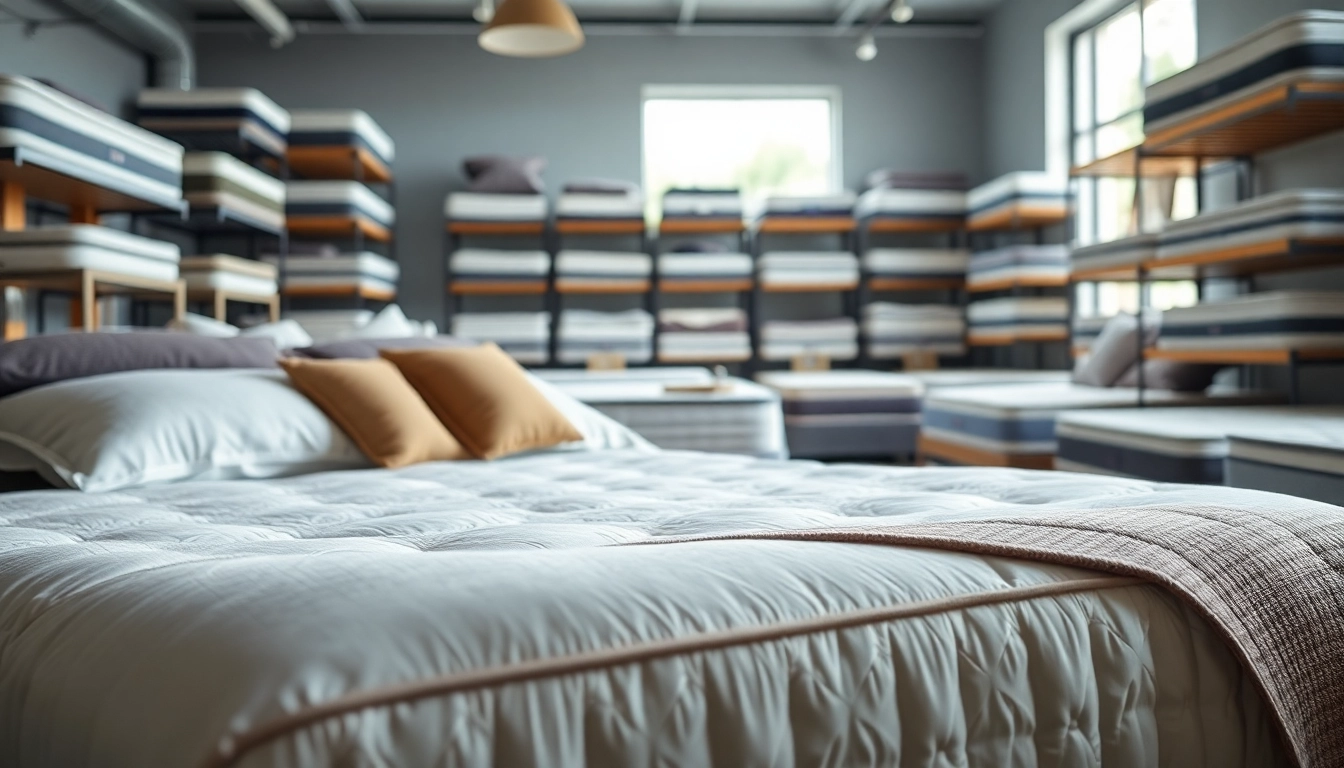 A welcoming mattress store near me showcasing a variety of comfortable beds and cozy bedding.