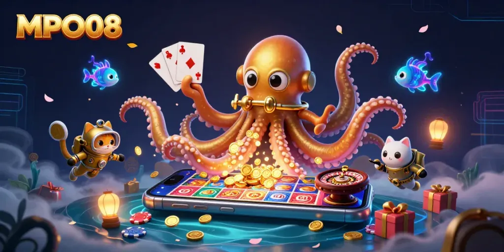 MPO08 captivates players with vibrant slot games and alluring treasures in a dynamic 3D scene.