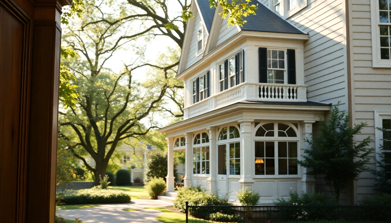 Colonial addition showcasing elegant architecture and intricate woodwork enriching a historic home.