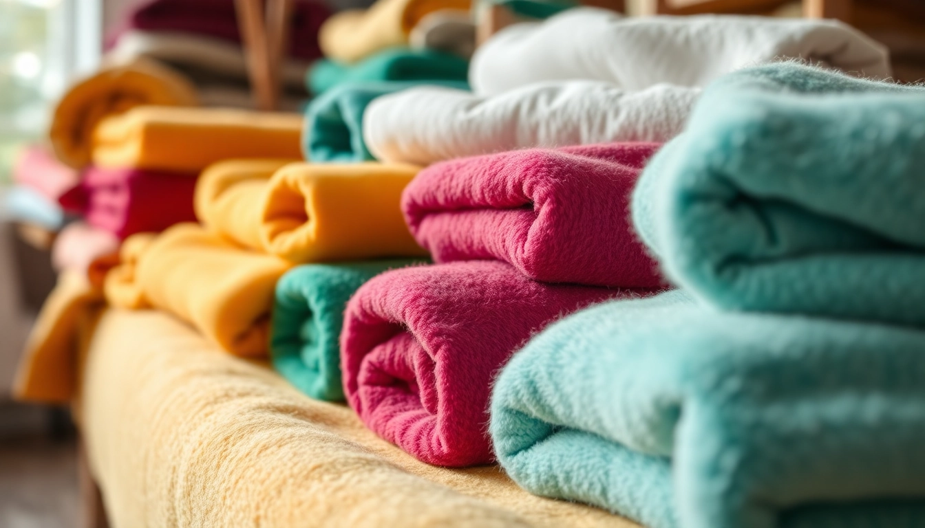 Fleece stof kopen: prachtige kleuren en texturen van fleece stoffen in een gezellige weergave.