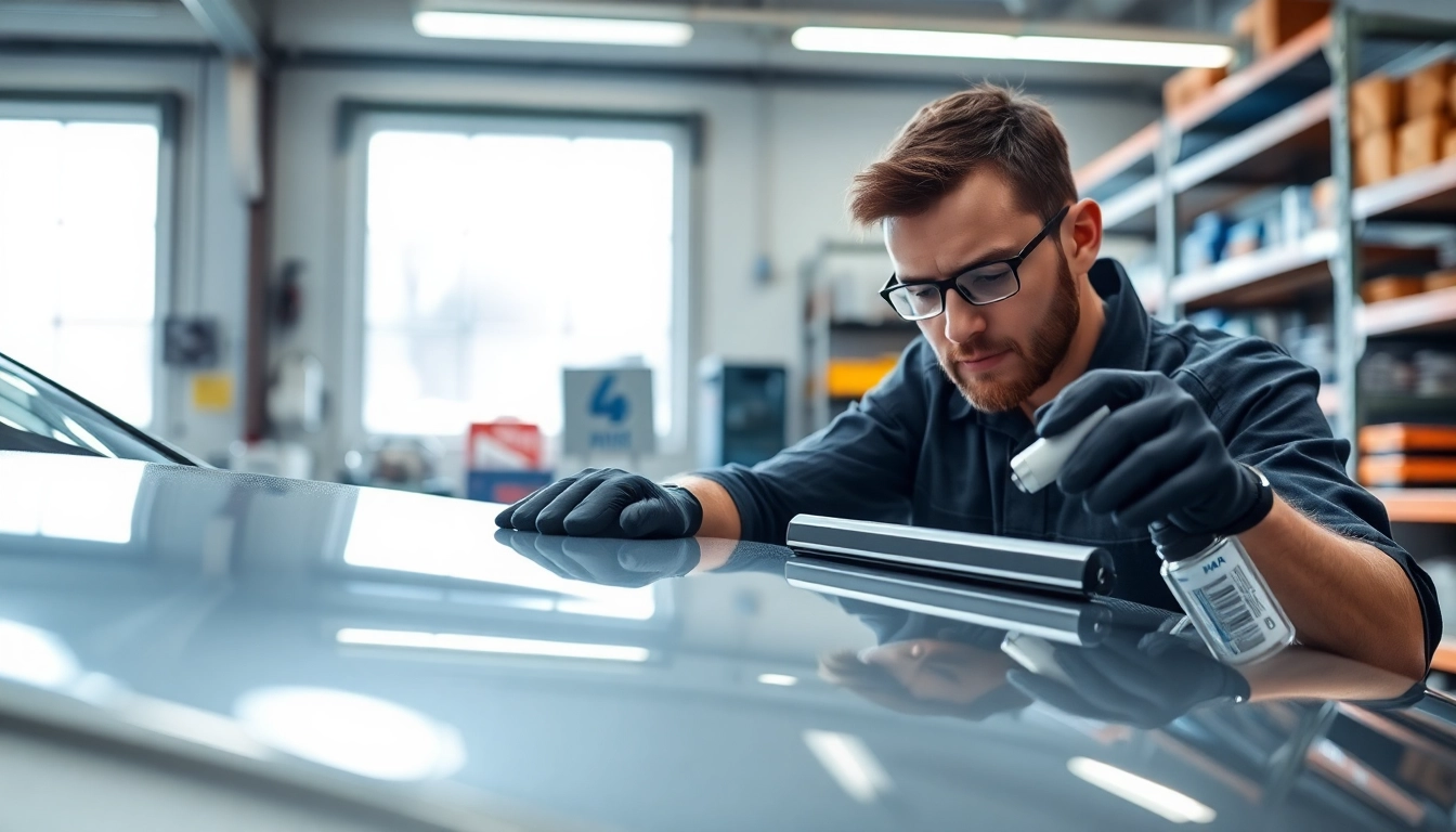 Apply PPF winter road salt protection during a professional car treatment session.