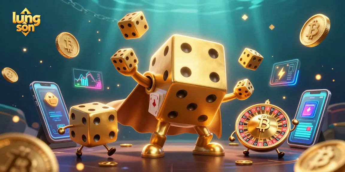 Experience lương sơn's vibrant gambling scene with dynamic characters and crypto elements playing and interacting.
