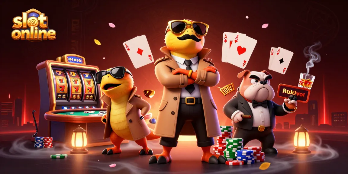 Experience thrilling slot online action with animated raptors in a casino scene.