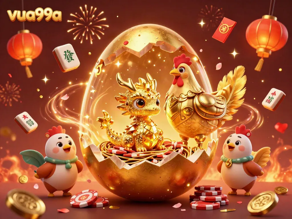 Experience the vibrant winning atmosphere at vua99a while revealing treasures in a dazzling gambling illustration.