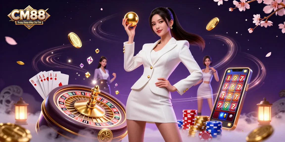 Experience the excitement of CM88 ⚽️ Trang Đăng Nhập Chính Thức with a stunning 3D casino illustration.