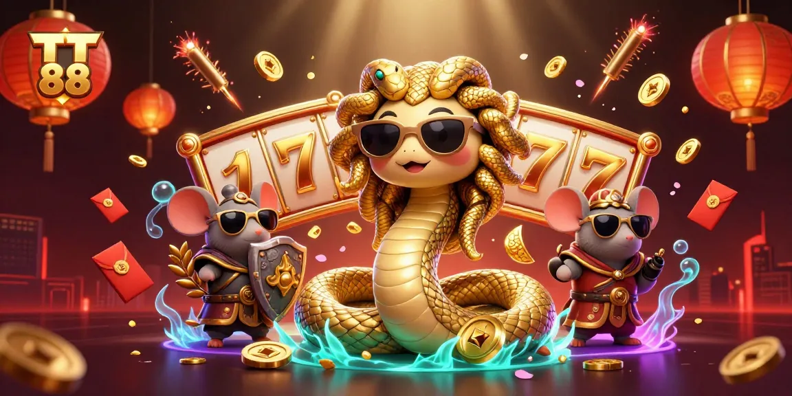Experience the thrilling games at TT 88 with vibrant slot reels and dynamic characters.