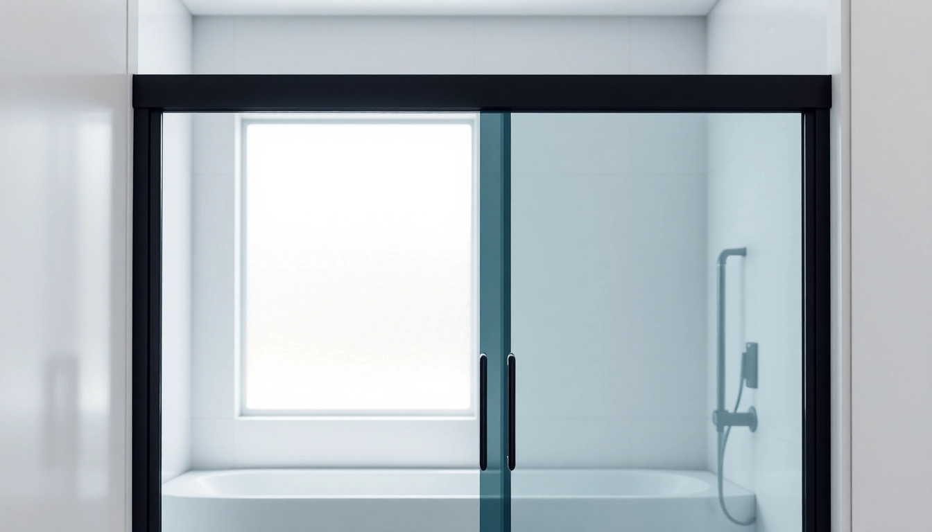 Elevate your bathroom style with a modern black shower sliding door, showcasing sleek design and functionality.