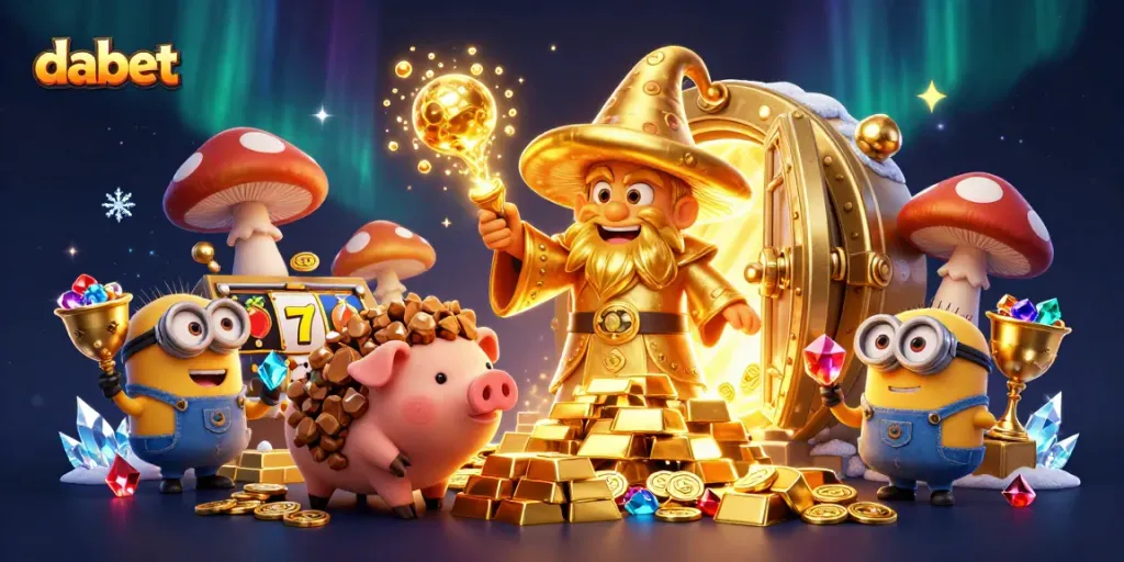 Bet big with dabet at a magical casino filled with golden treasures and slots!