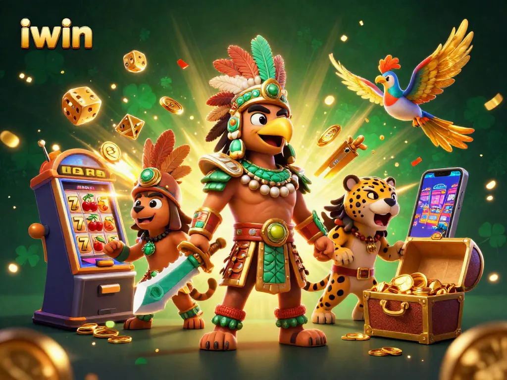 Experience the thrill of iwin with vibrant casino action featuring dynamic slot machines and animated characters.