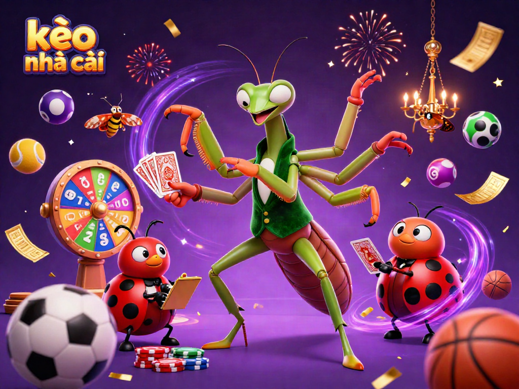 Experience thrilling kèo nhà cái action with lively characters in a vibrant casino scene.