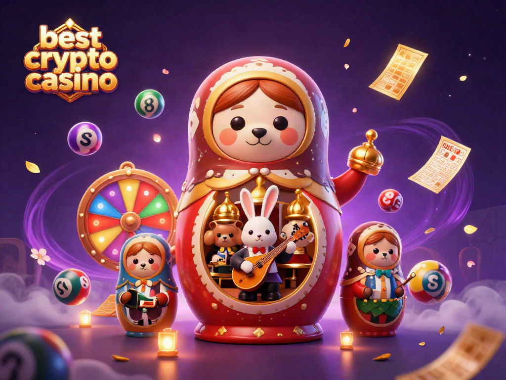 Experience excitement at the best crypto casino with buzzing lottery balls and lively dealer bears.