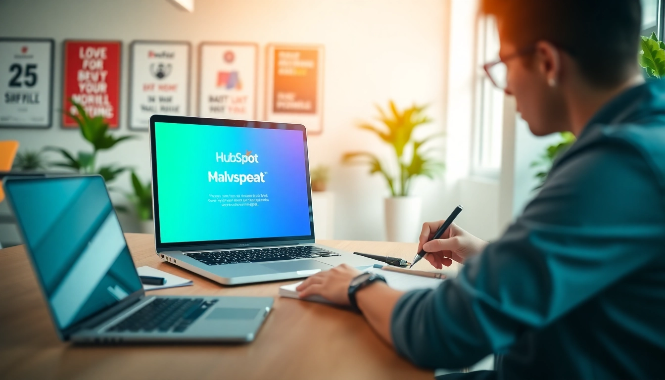 Create a hubspot marketing email in a vibrant digital workspace