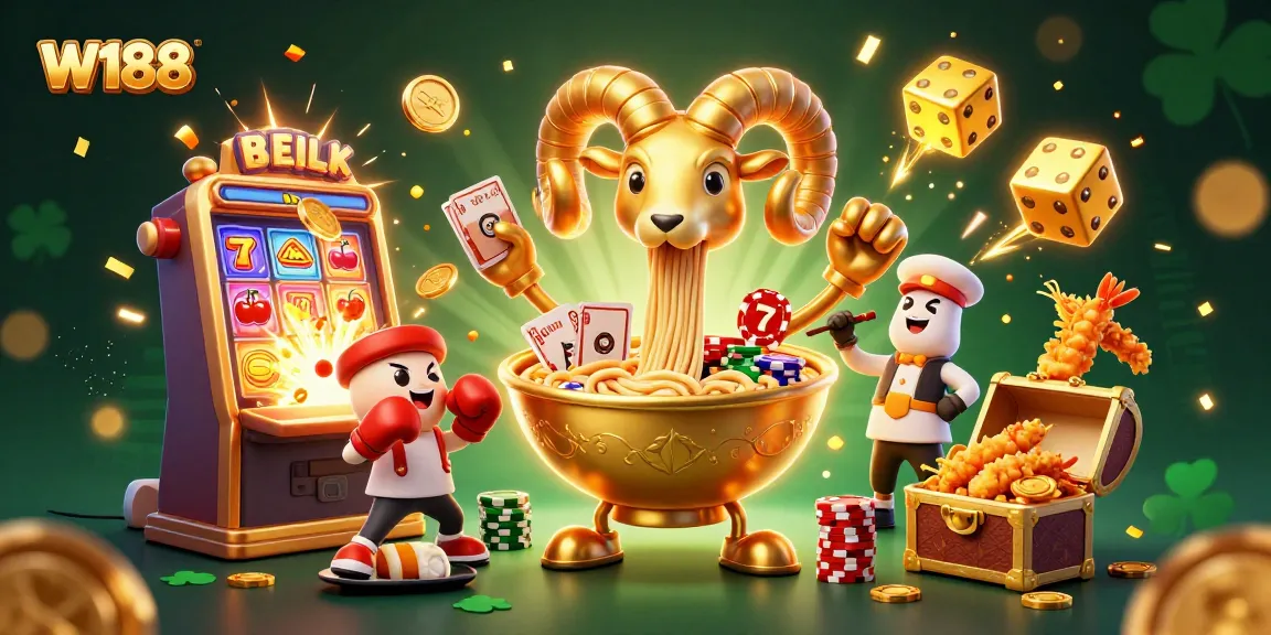 Experience the excitement of W188 with engaging slot machine action and dynamic casino visuals.