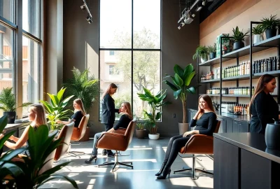 Experience luxury at hair salons san diego with skilled stylists creating stunning hair transformations in a bright, welcoming salon environment.